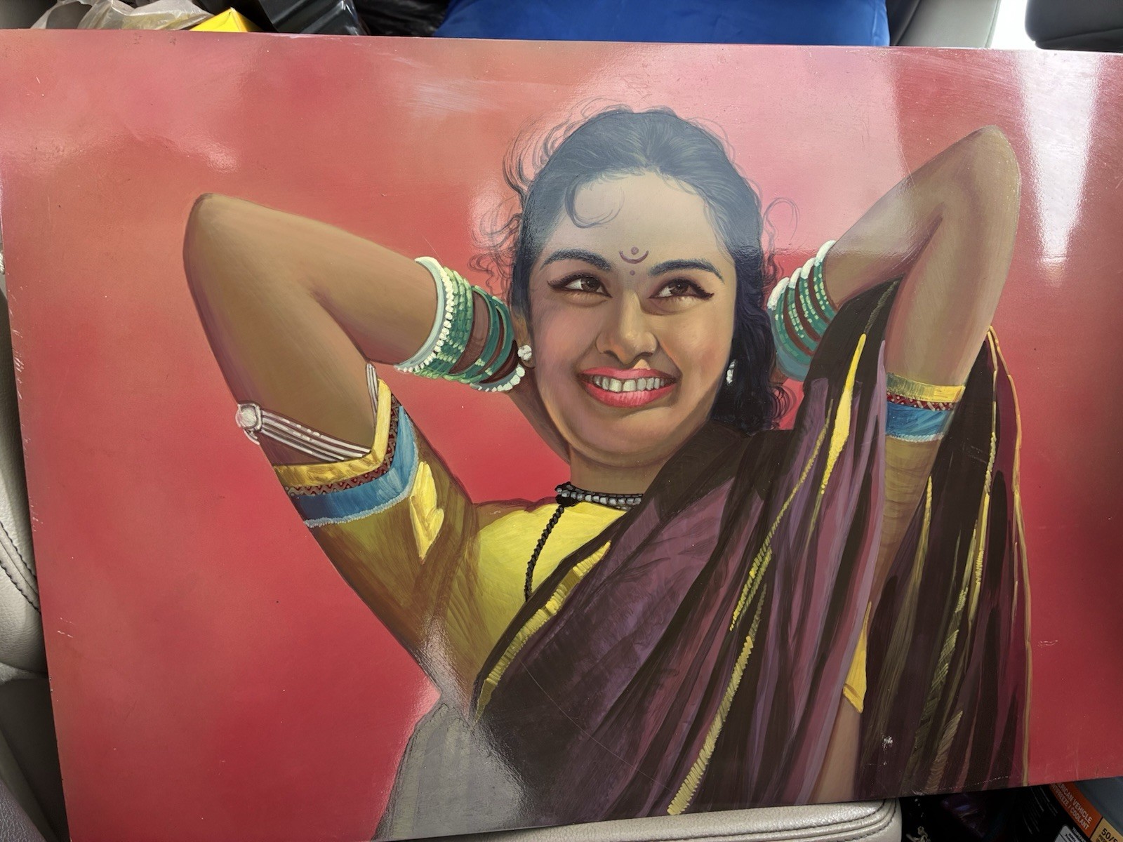 Indian Woman Portrait Realism Oil Painting Canvas Art Medium Unframed