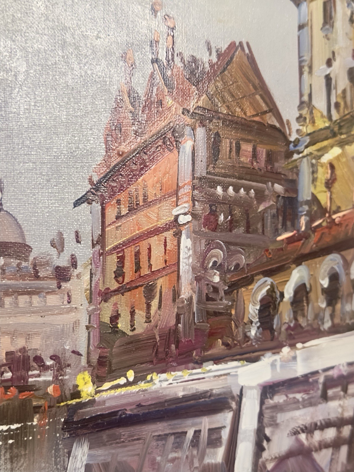 Mid 20th Century Signed Antonio DeVity Original Oil Painting Venice Italy 27×31