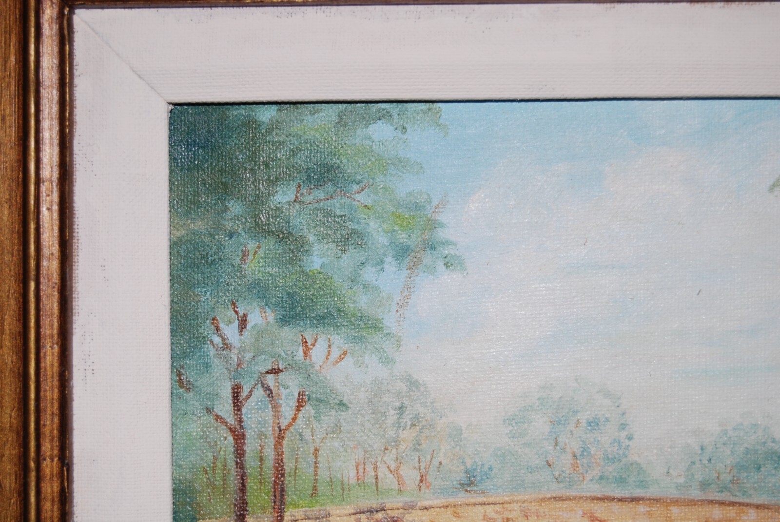 SIGNED FRAMED OIL BURNSIDE BRIDGE MD COUNTRY LANDSCAPE SCENE ARTIST MARY CARRILL