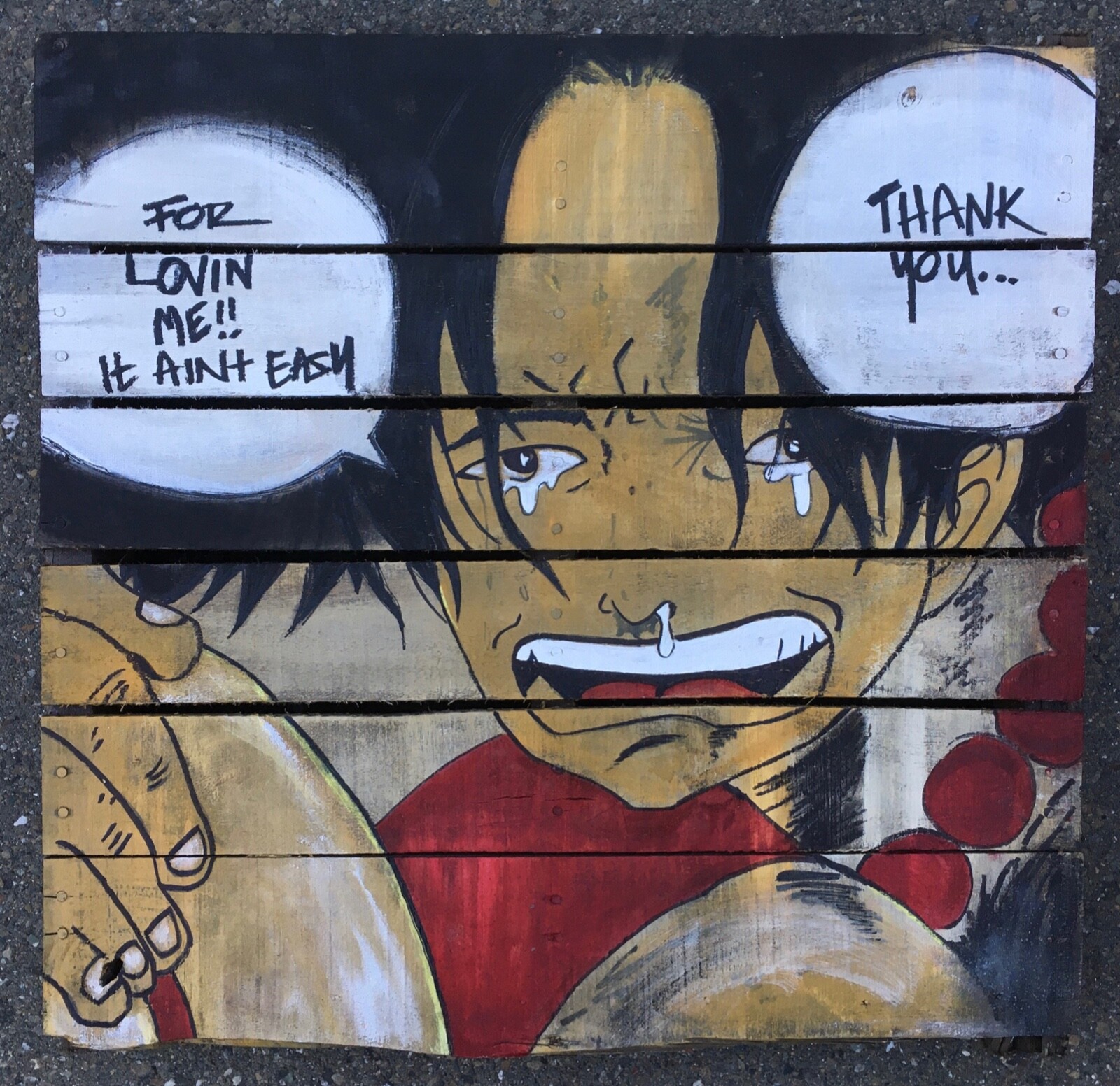 Large Original Street Artwork Painting Painted on a Shipping Pallet