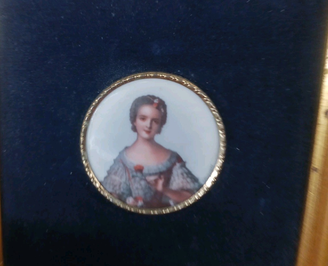 Miniature Painting Cameo Signed Limoges Coffee Tompson Co English Cottage