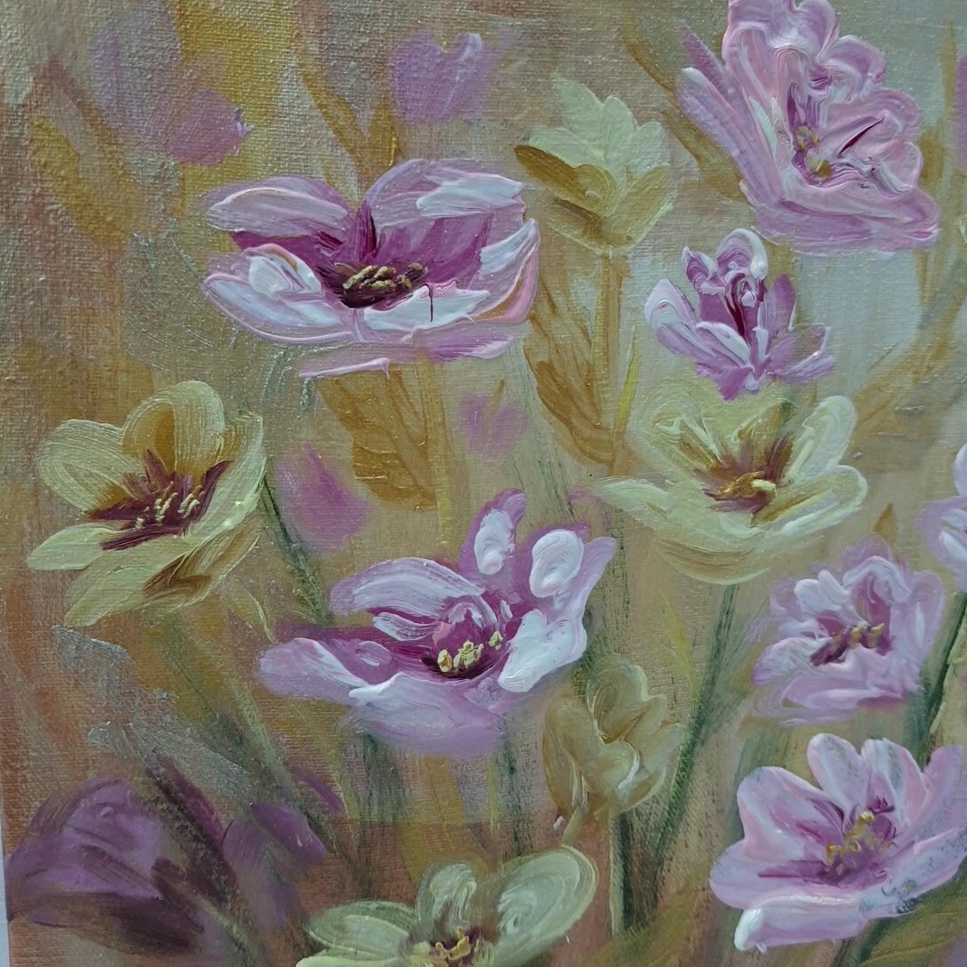 Original Flowers Hand Painted Artwork Home Decor Gift Wall Art Ukrainian Artist