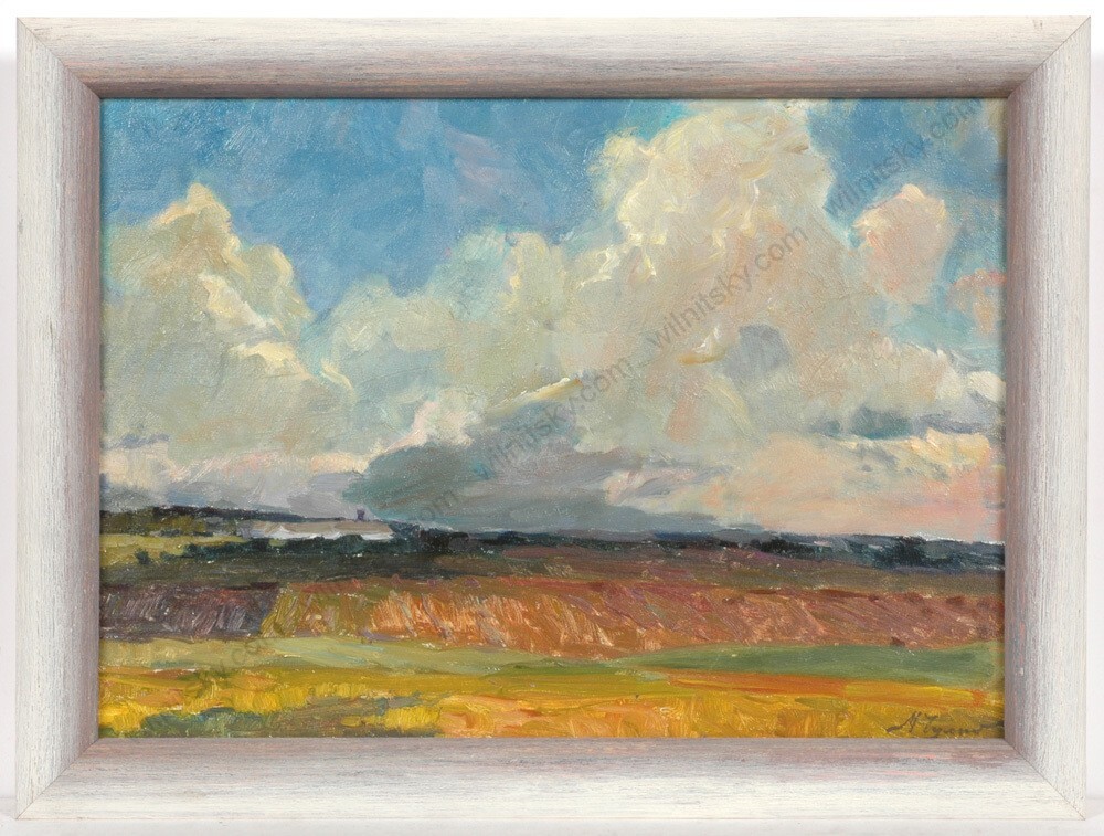 Mikola Chulko (1947-2014) «Wide Landscape», Oil Painting, 1970s (1)