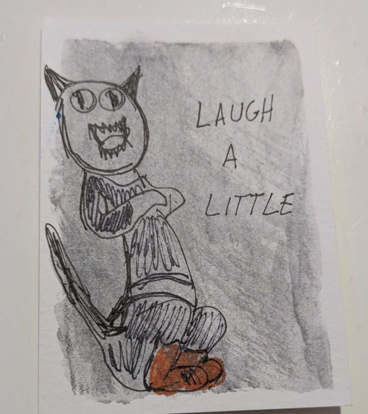 Watercolor Ink Sketch Original Funny Cat ACEO Art Card WACHTEL