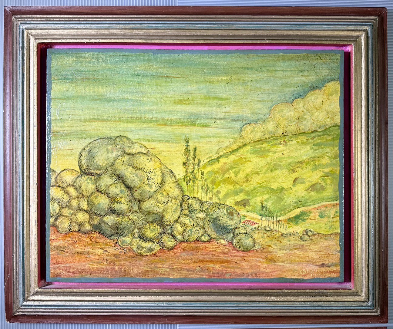 Scarce Original Painting by Peruvian Artist Caballero El Rio Santa