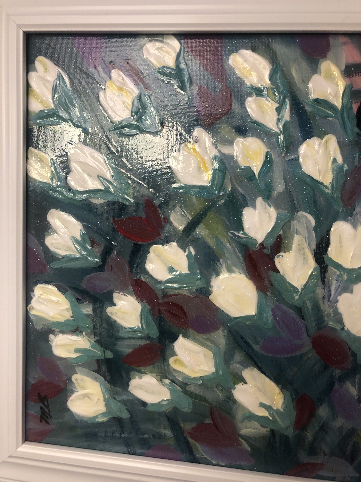 ‘Spring’ Hand Made Original Abstract Flower Painting 12” X 12”