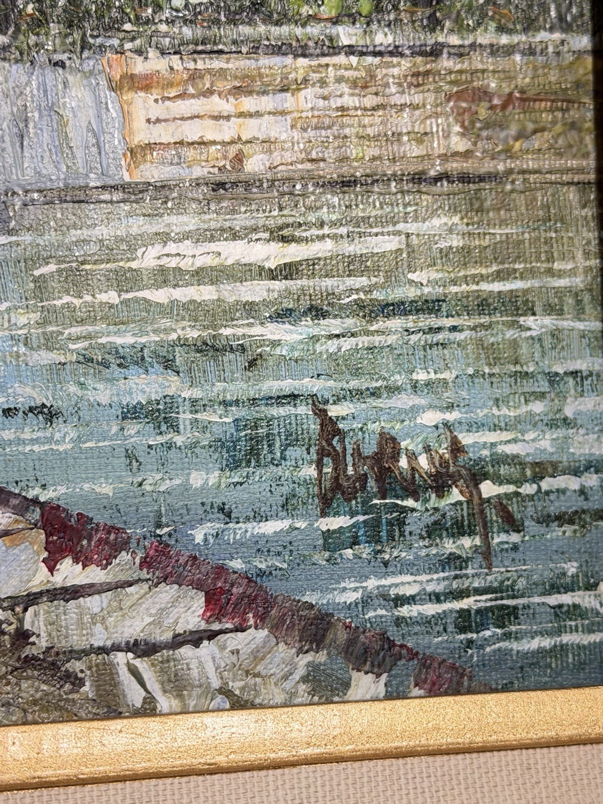 Impressionist Paris Scene Painting Caroline Burnett Gilt Frame