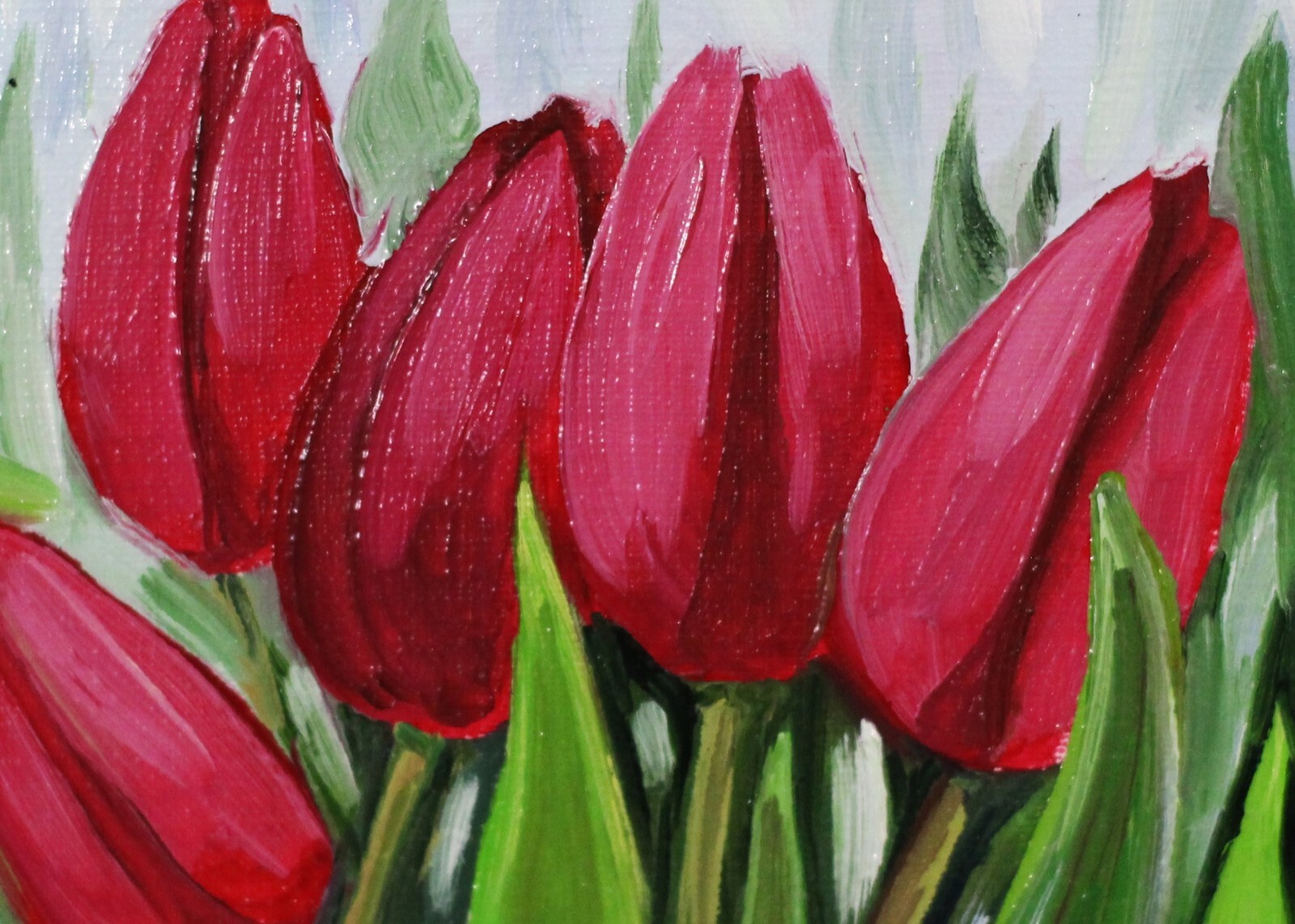 Tulips Original Oil Painting 4×3 Spring Flowers Hand Painted Author’s Painting