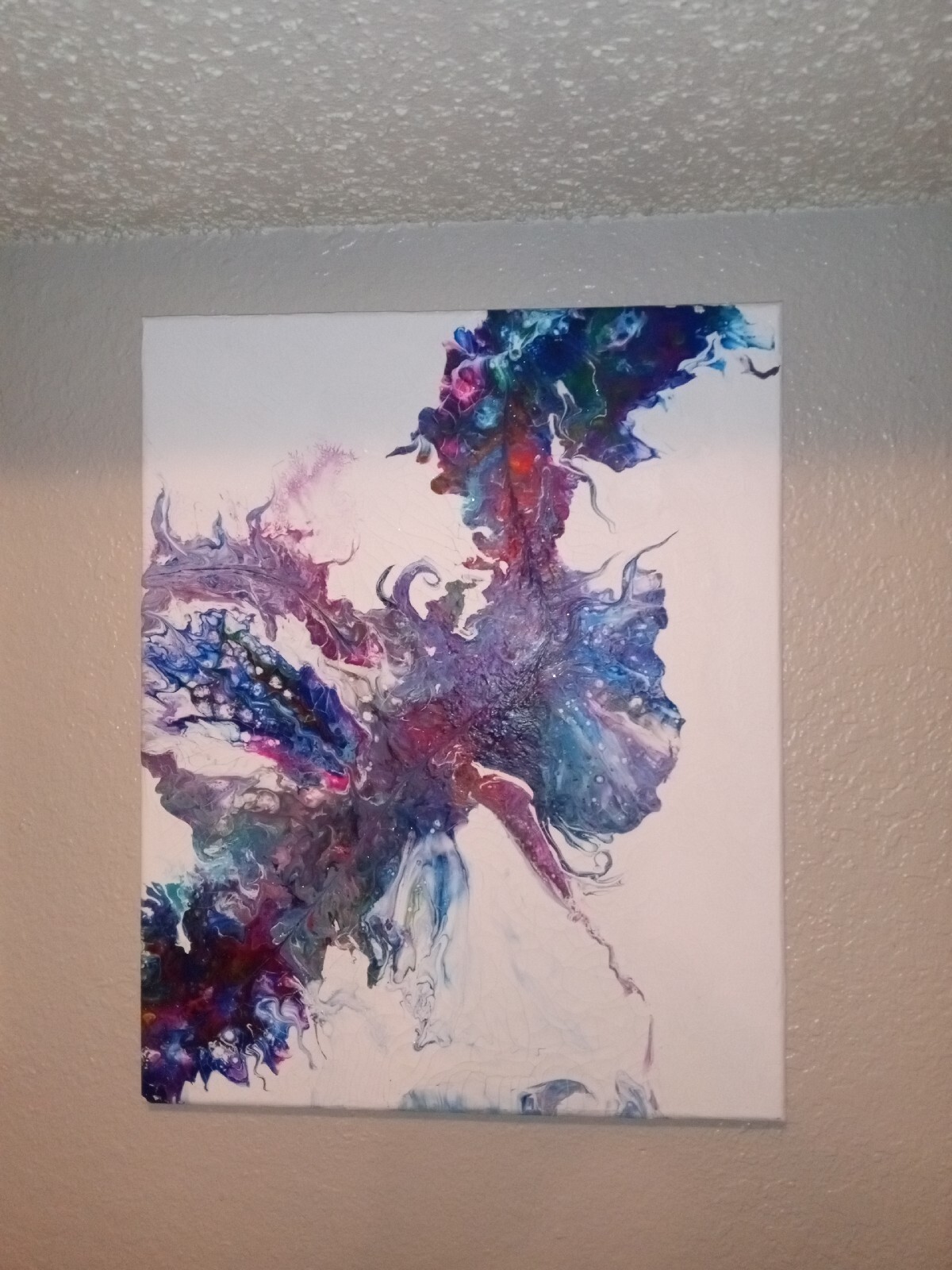 Original Artwork: Epoxy Resin and Acrylic Painting in Shades of Blue and Brown