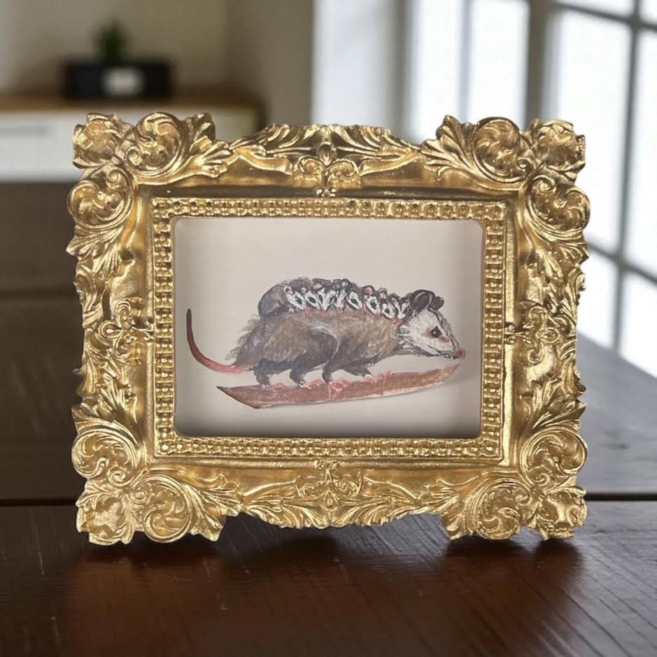 Mini Framed Print of Handmade Painting • Bird Lovers • Animal Lovers • Gift Idea