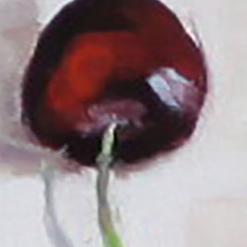 KITCHEN still life cherries Oil painting UKRAINE 8X10 Demenko Natalia