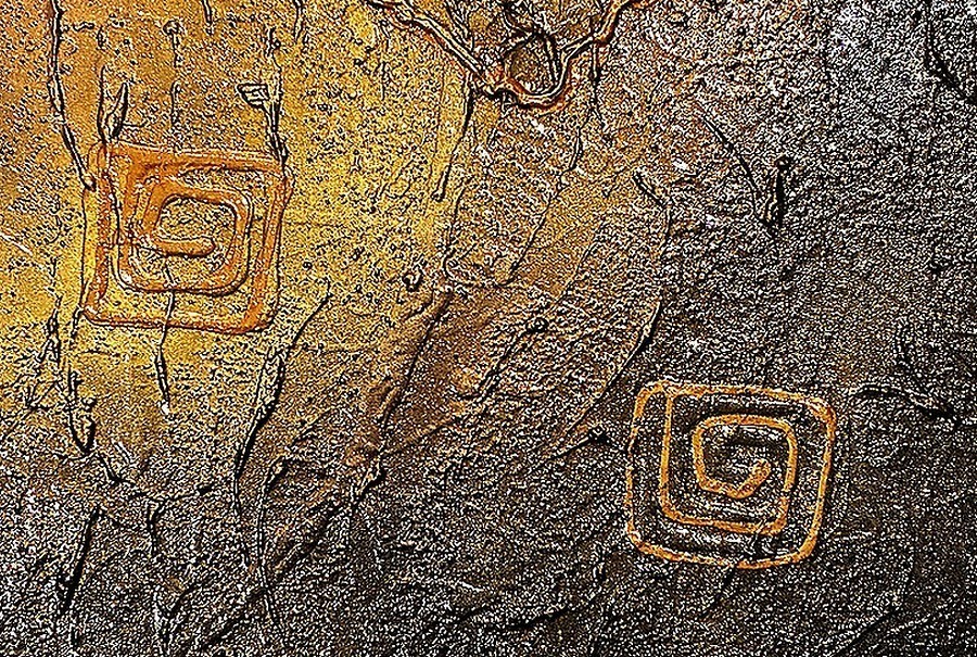 Tina Andrews 2012 Abstract Painting MOUNTAIN GLYPHS 18x24X1.5 (Actress Artist)
