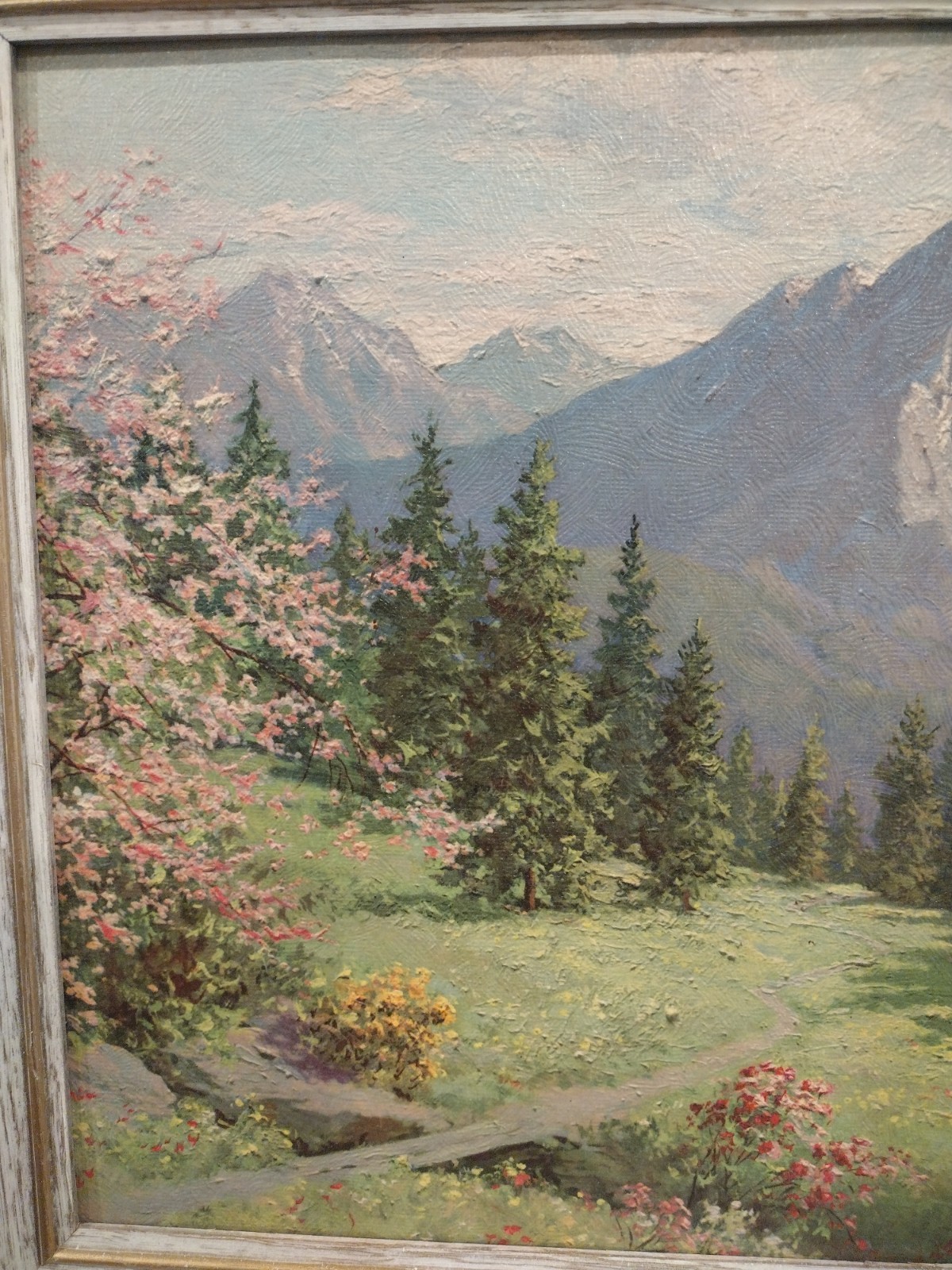 Gorgeous Vintage Signed Robert Spencer Mountain Trees Landscape Painting