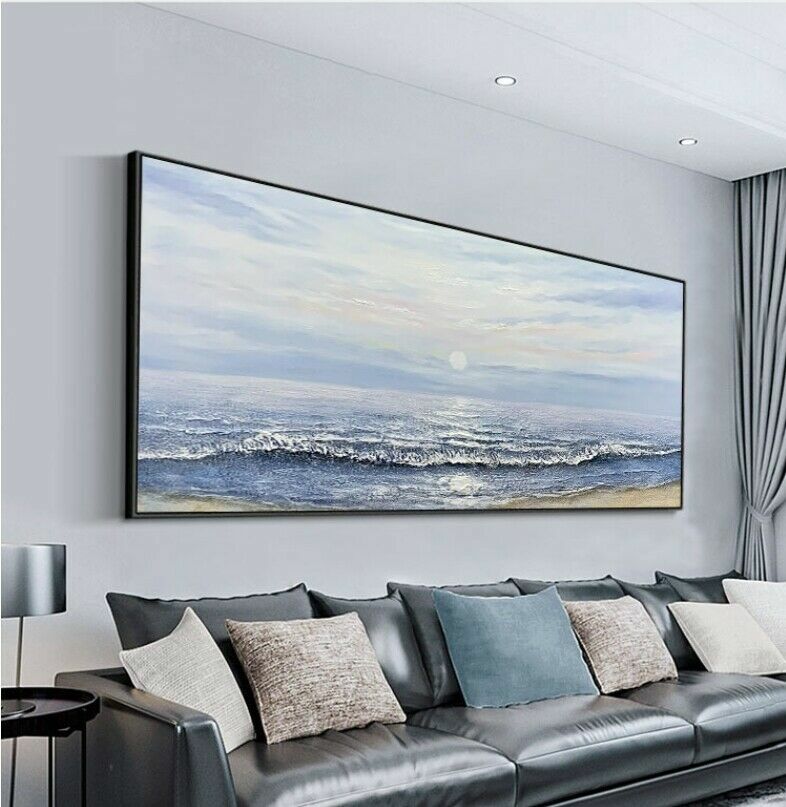high quality oil painting Abstract Sunrise at sea Handpainted art on canvas deco