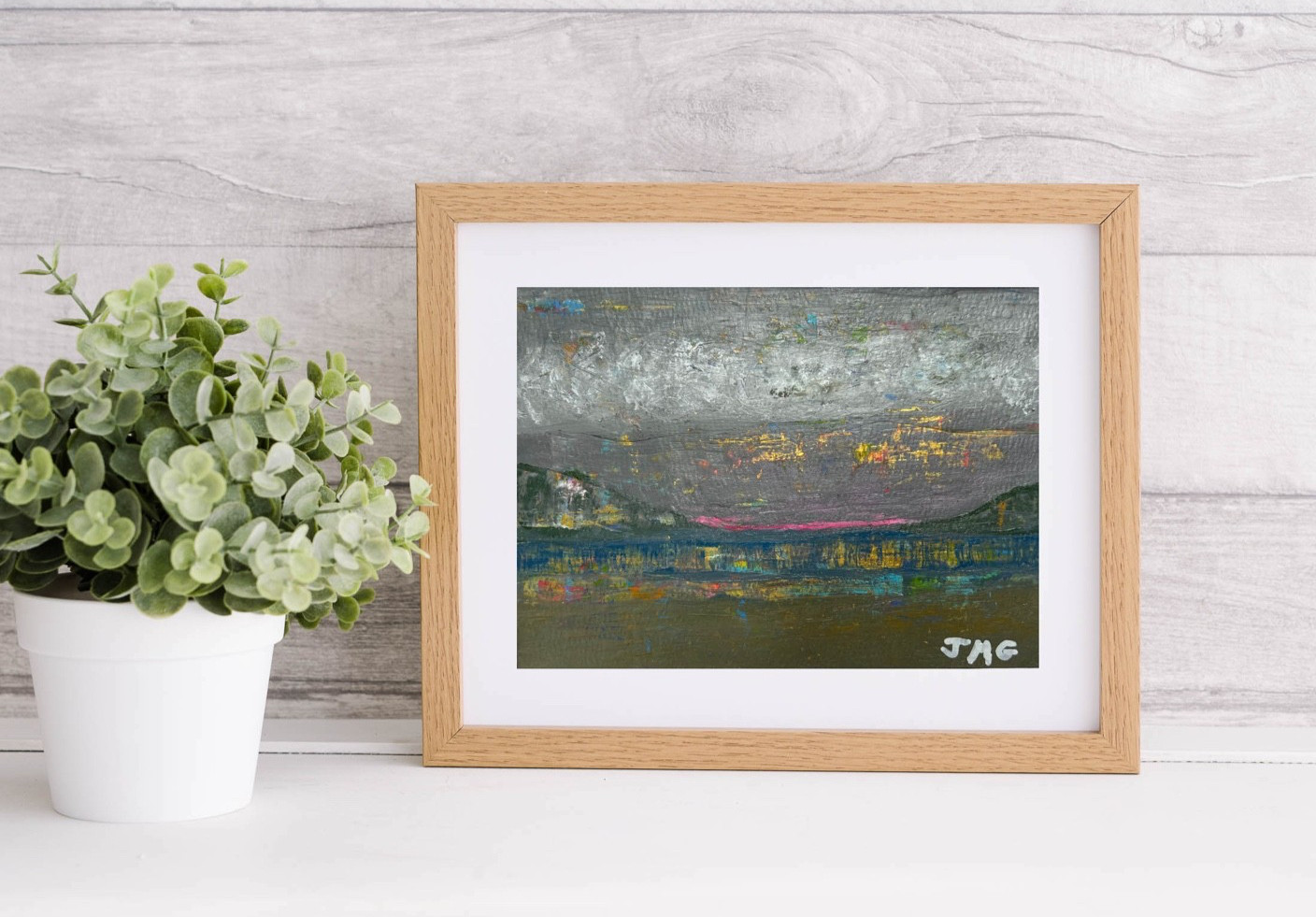 Landscape Painting Acrylic Art Matted 8”x 10” Original by Jimarieart