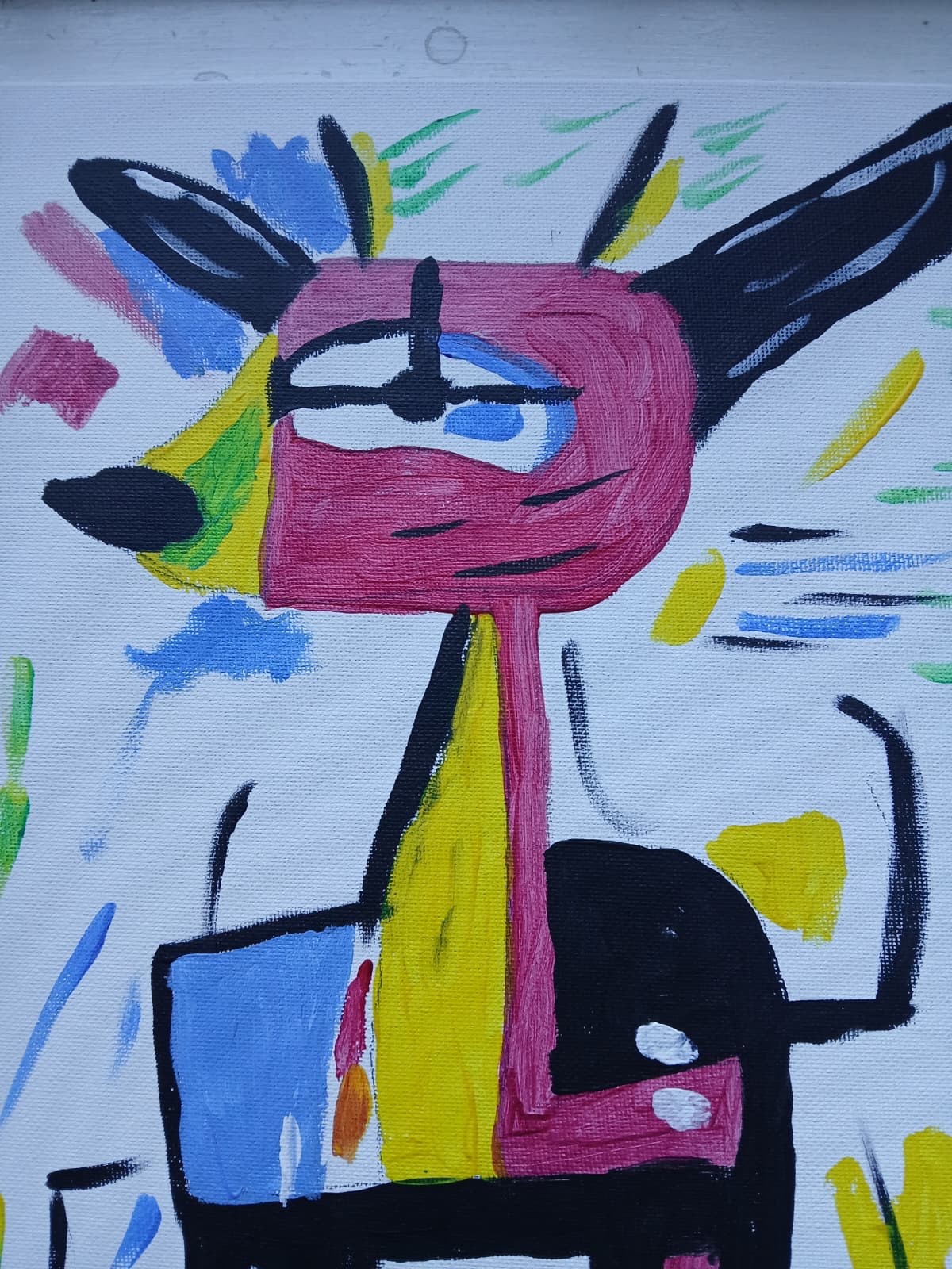 Abstract/Expressionism 9 x 12 Deary Dear Modern Street Art Cartoony Painting