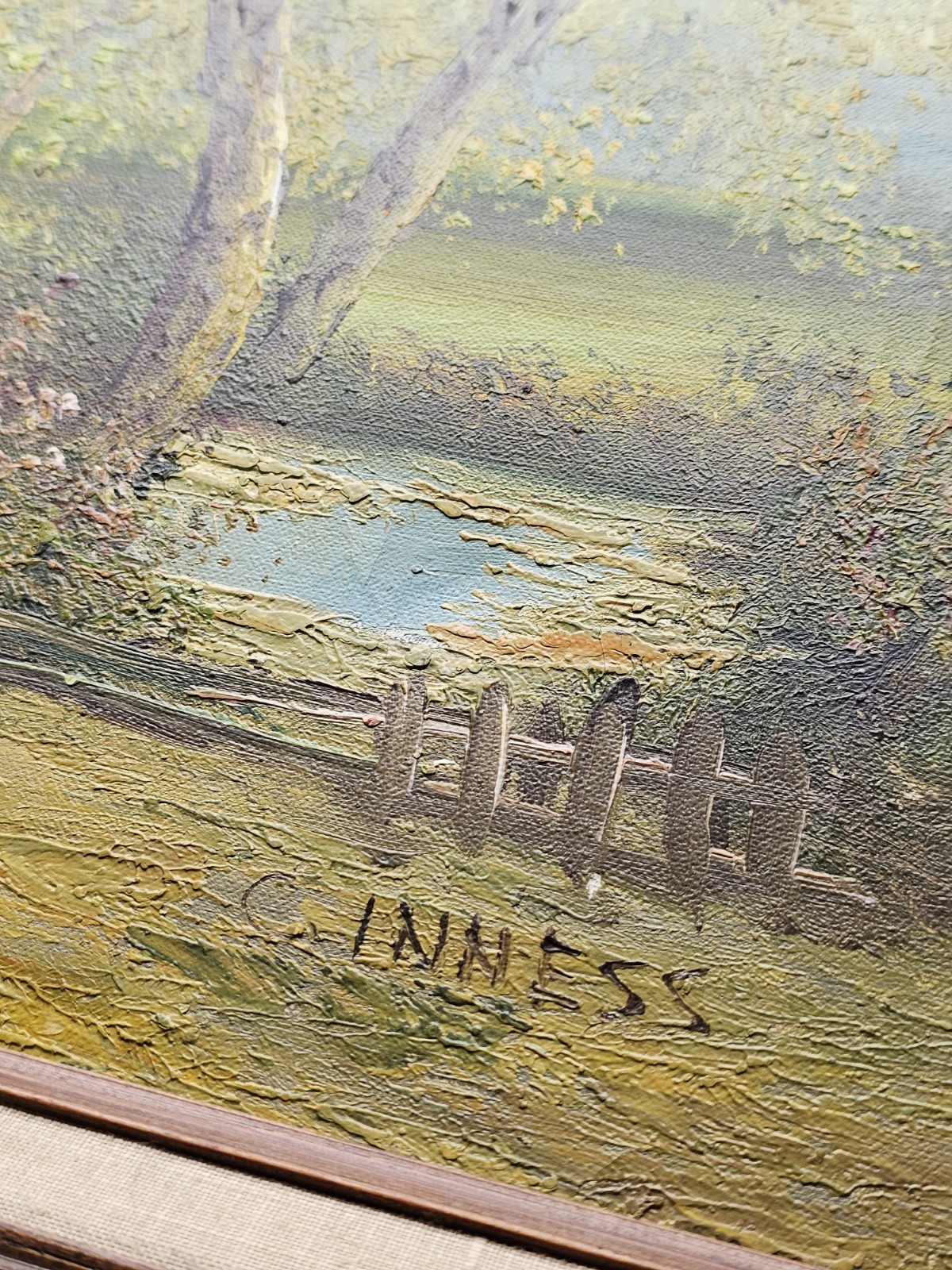 Beautiful Original Clara Inness landscape painting signed C. Inness