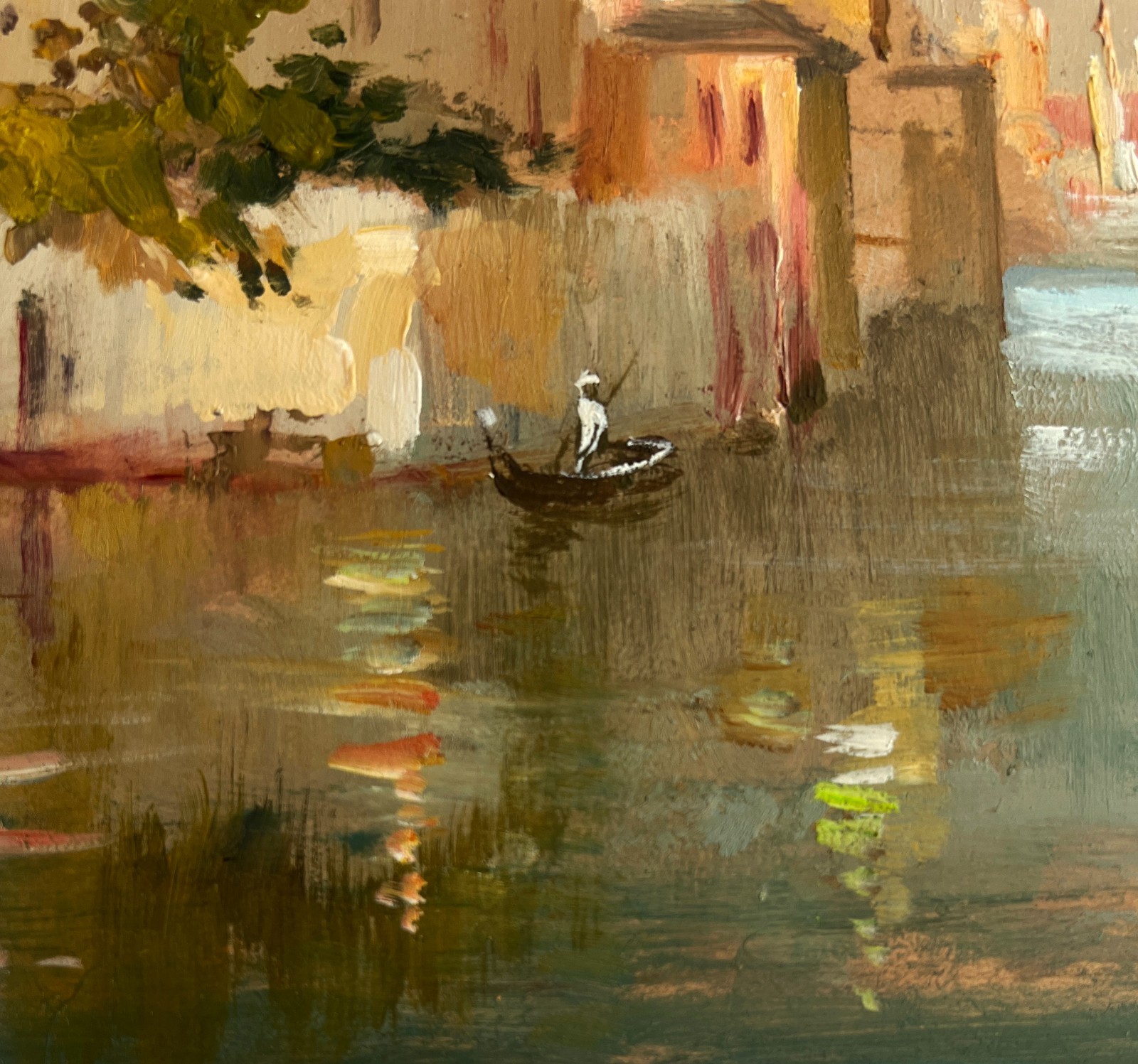 Oil Painting Romantic Evening In Venice Y. Suprunchuk Unframed Original nAAA4460