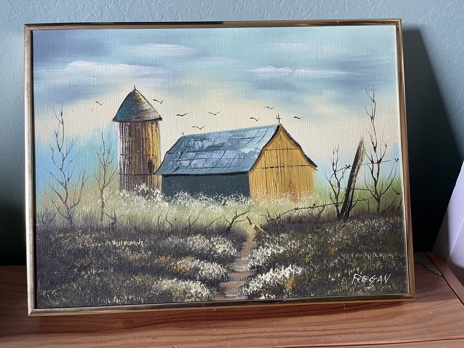 Vintage Oil Painting Signed Regan 16×12”