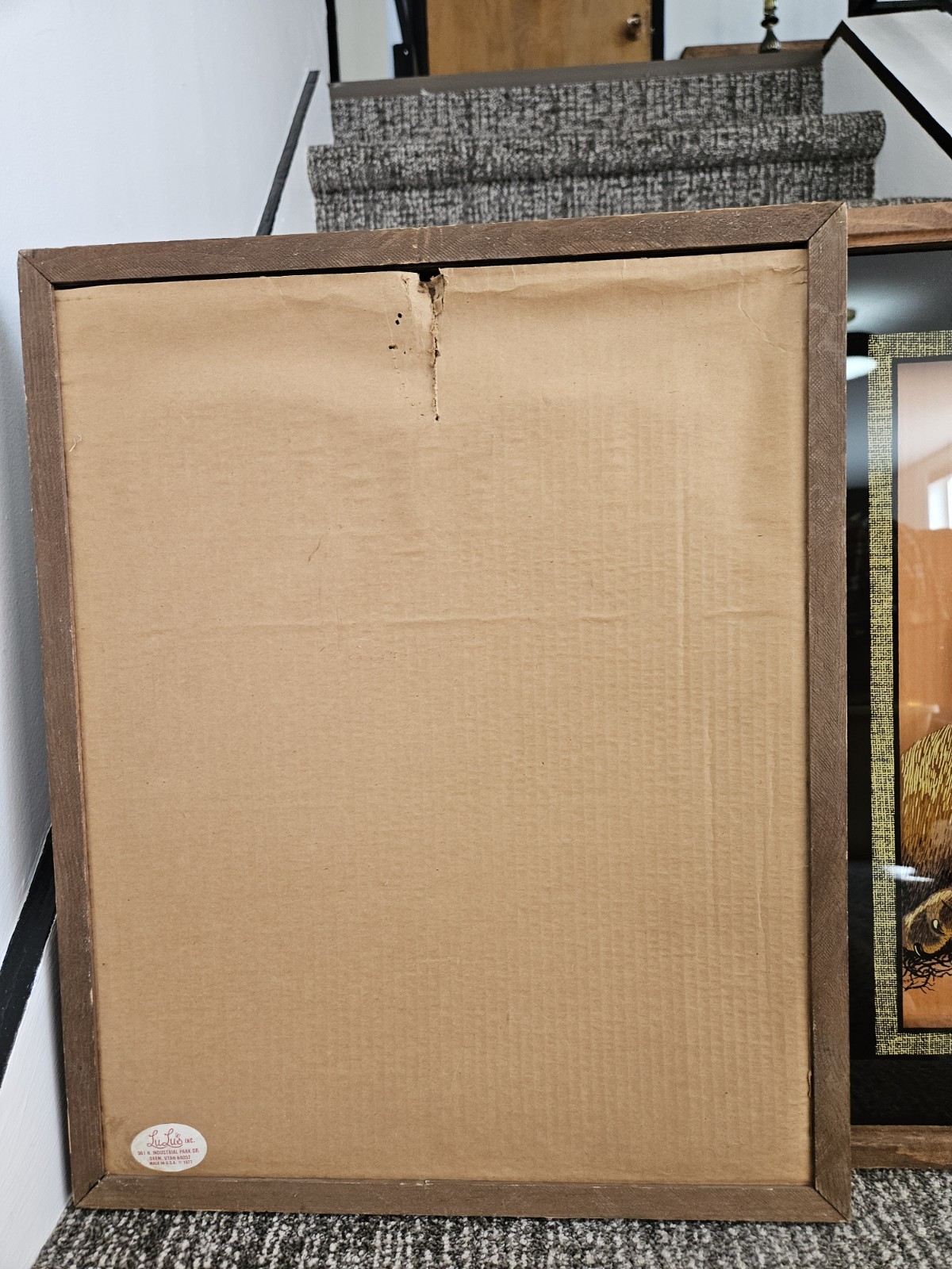 Rare 2 Framed Reverse On Glass Tiger Lion Lulu’s Inc Vintage 77′ Wall Art Retro
