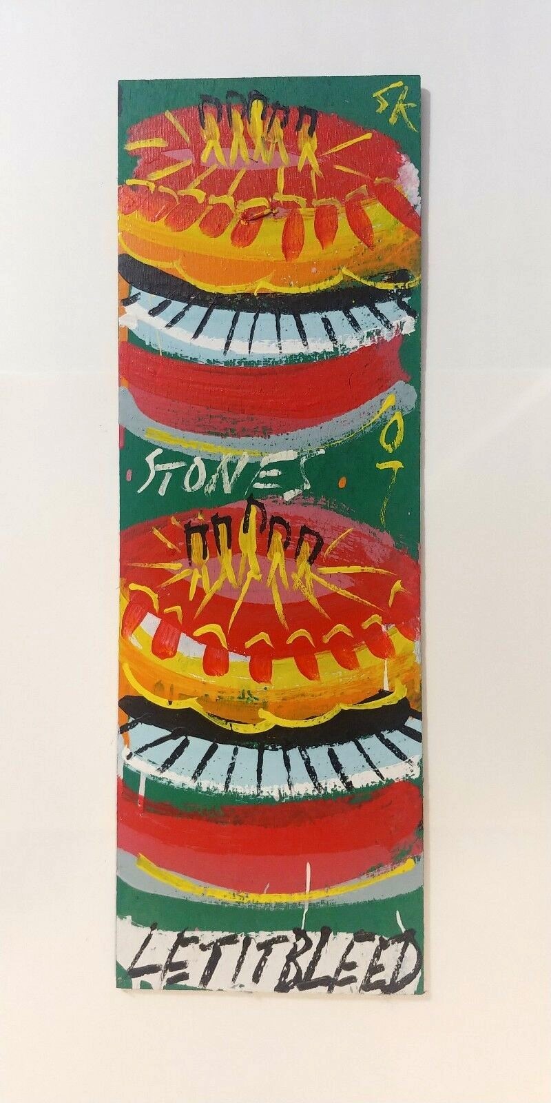 Rare Original Steve Keene Painting Stones «LET IT BLEED» Pop Art From Brooklyn
