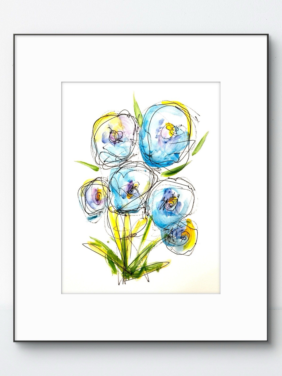 SAMATOWIC Original Abstract 9×12 Flowers Handmade Signed Fine Spring Art 18