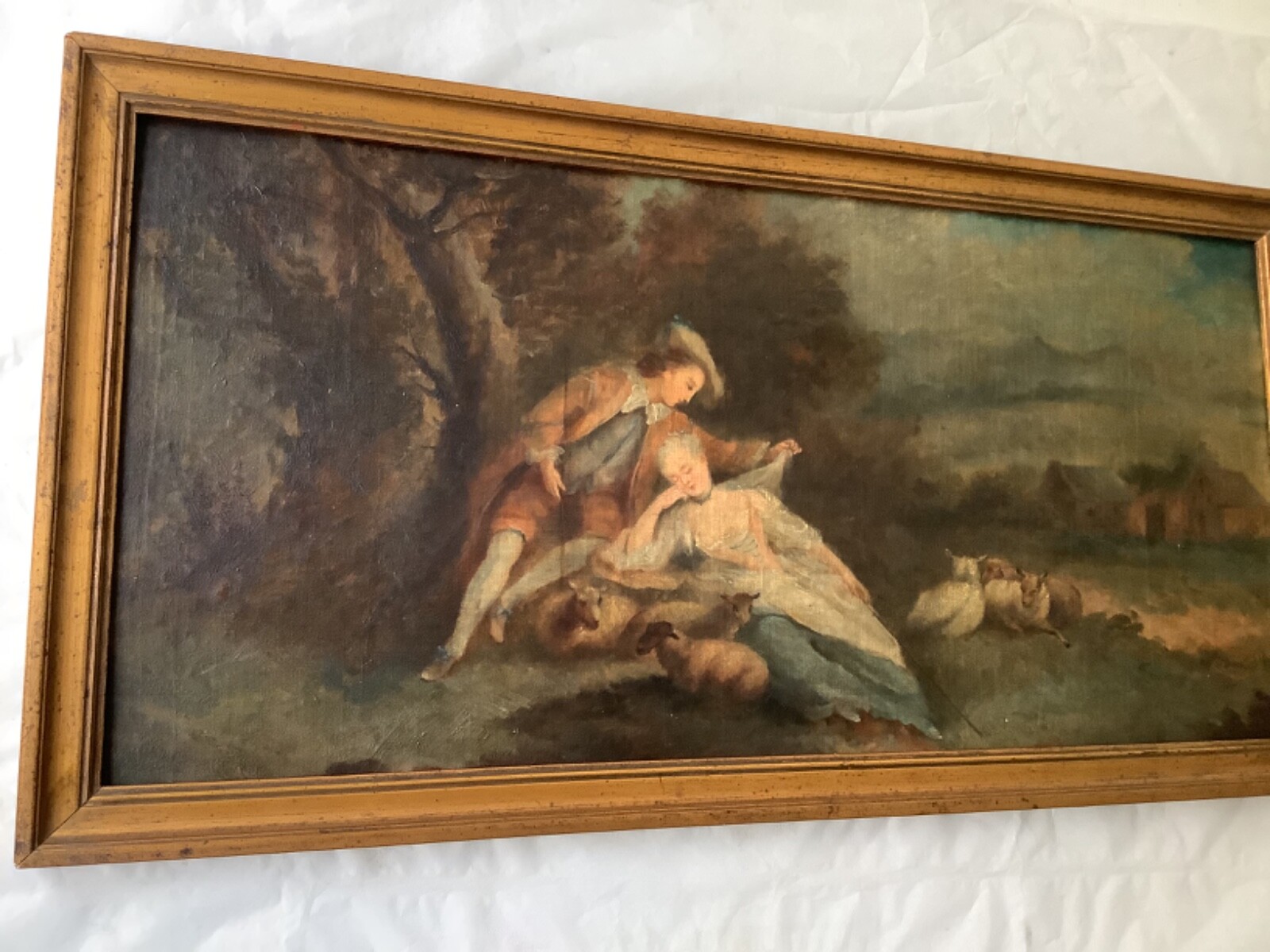 18th CENTURY JEAN-BAPTISTE PATER Shepherdess with Sheep in a Countryside Oil