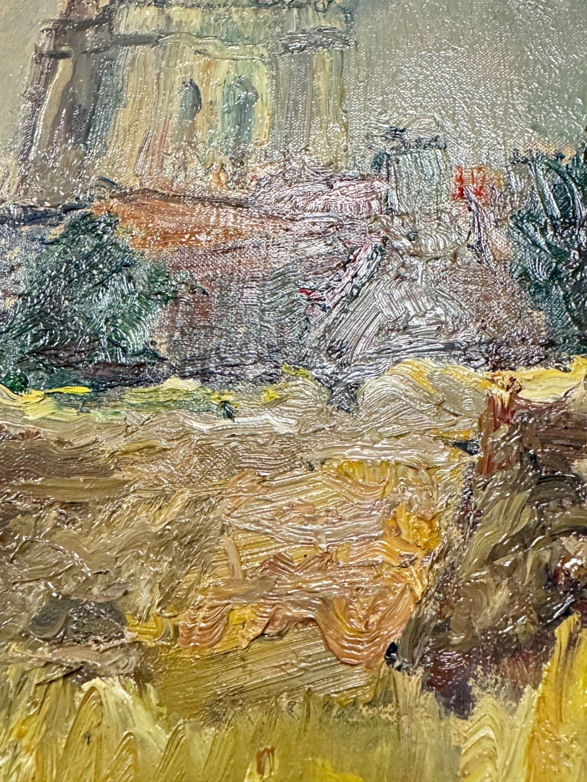Felix d’ Ancona Signed Dutch Impressionistic Landscape Town Oil Painting
