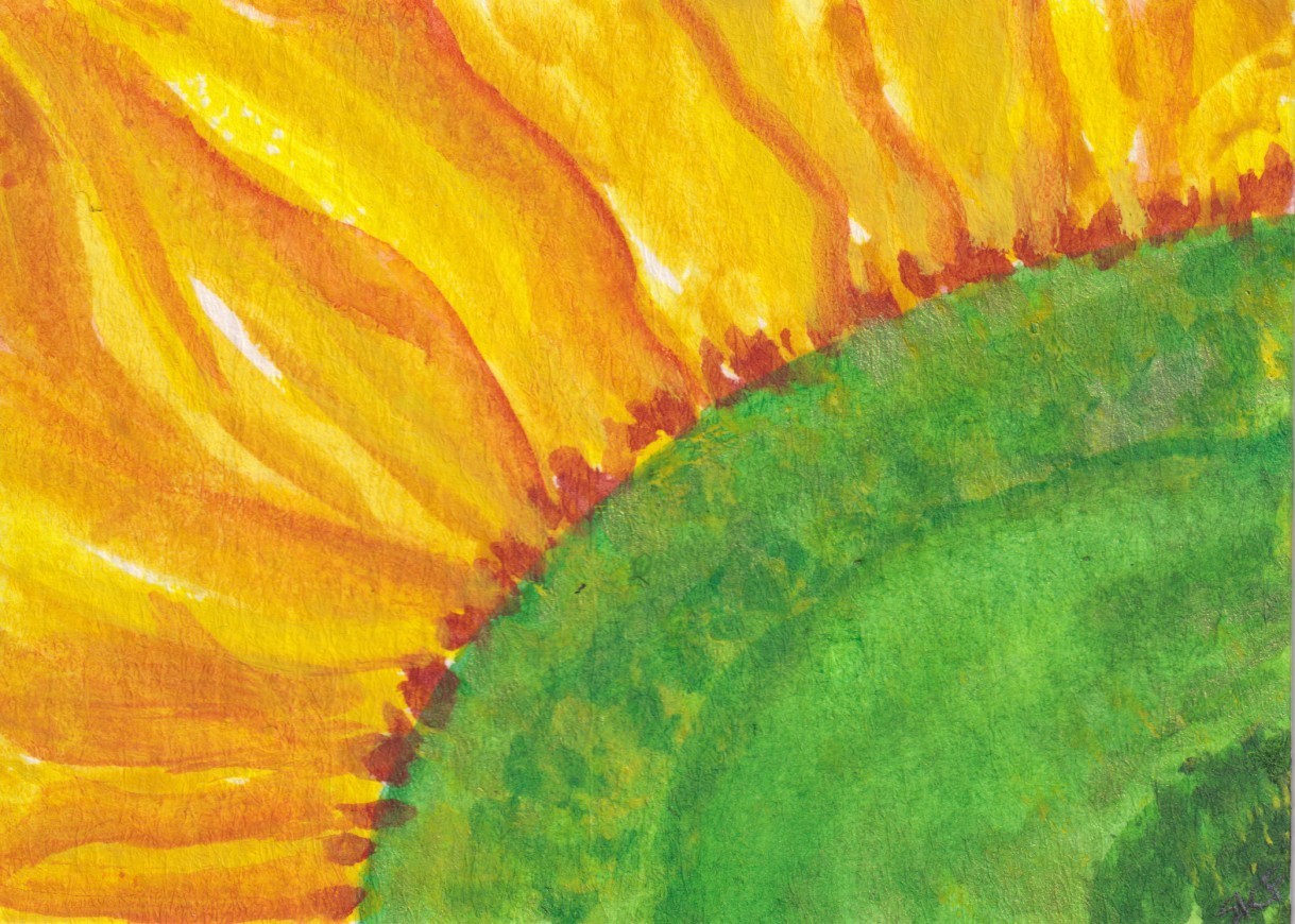 Sunflower ACEO Original Watercolor Painting by Sharon Foster Mini Art OOAK