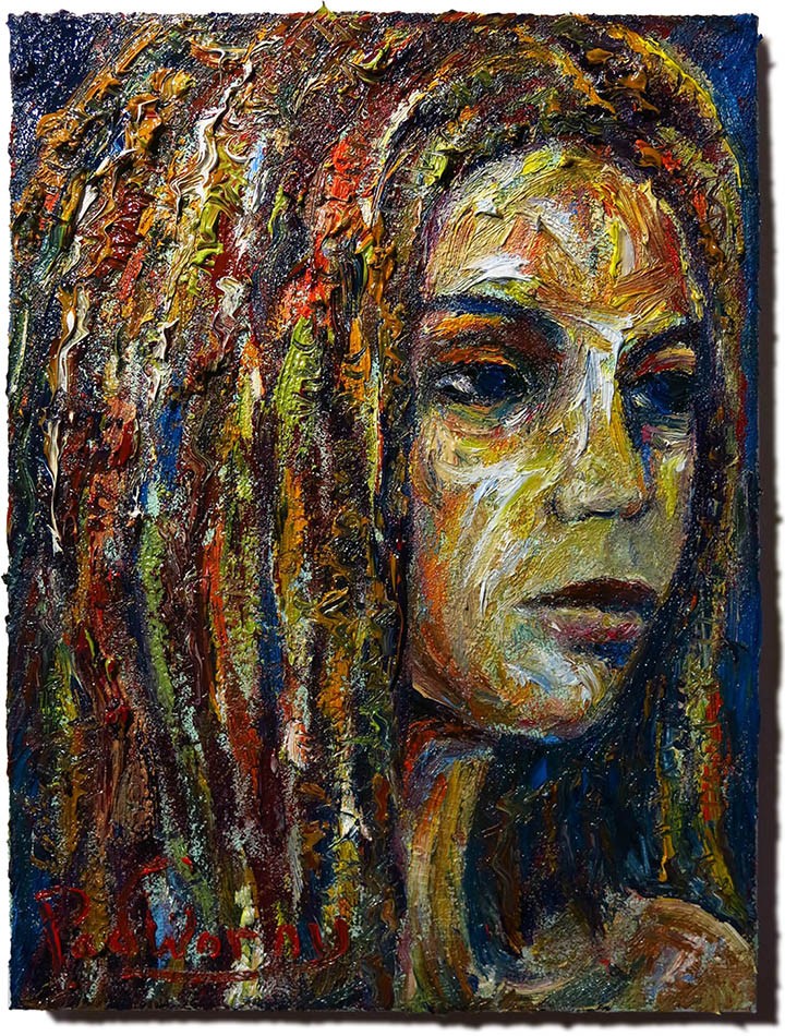 ORIGINAL OIL PAINTING VINTAGE█GIRL EXPRESSIONIST█ART ABSTRACT 2026 YOUNG WOMAN