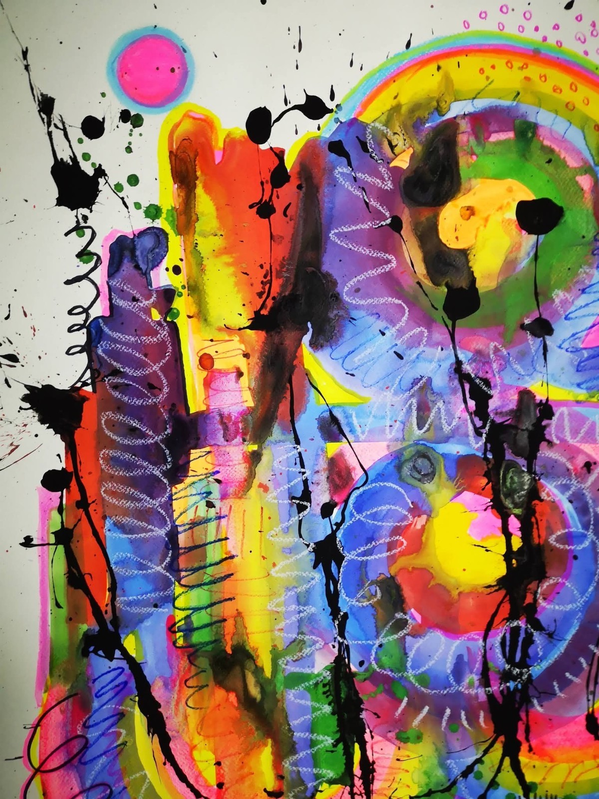 Painting Abstract Artwork Acrylic on paper 58cmx78cm
