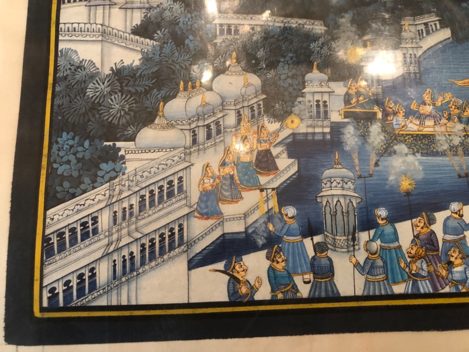 Mewar (Rajasthani Style) painting on Silk with real gold paint
