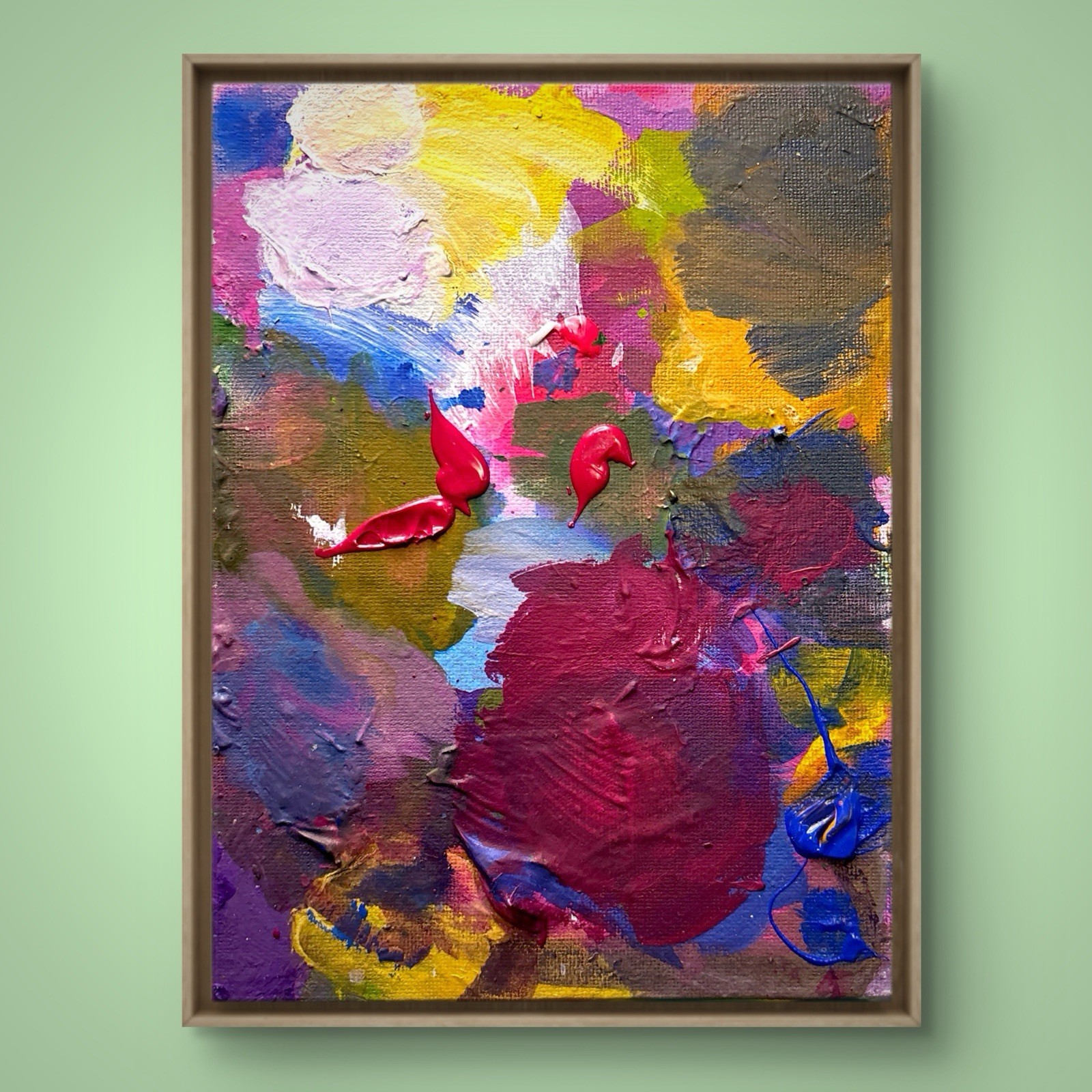 PORTIA Original Abstract Expressionist Colour 2 13x18cm Canvas Painting Tasmania