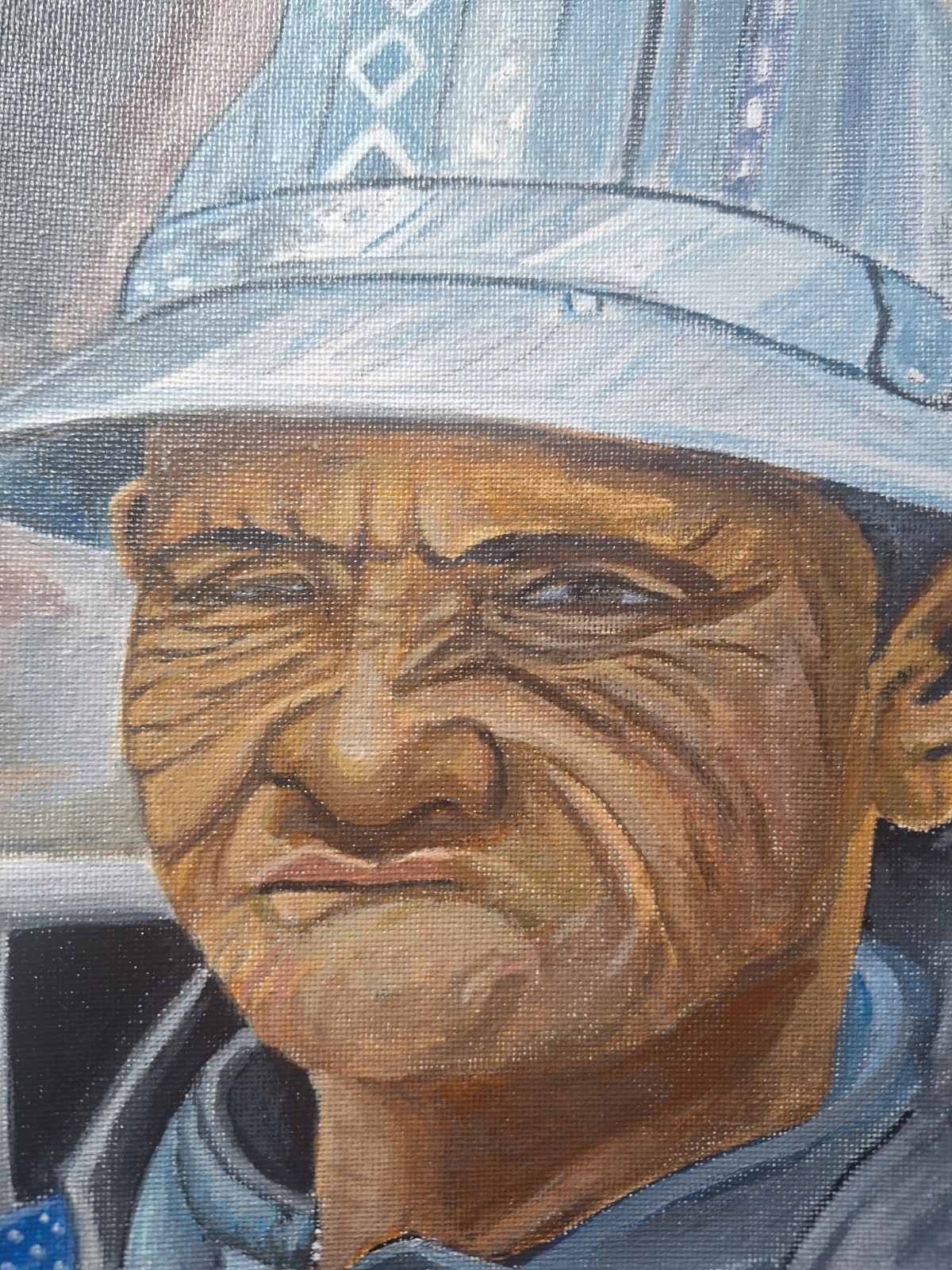 Figurative Contemporary Grumpy Old Man 8×11 Canvas Paper