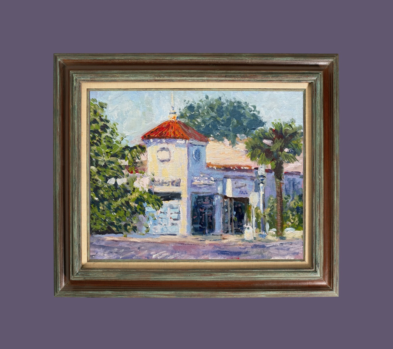 La Jolla Village Charm. Oil Painting ORIGINAL. Signed. Impressionist Artwork