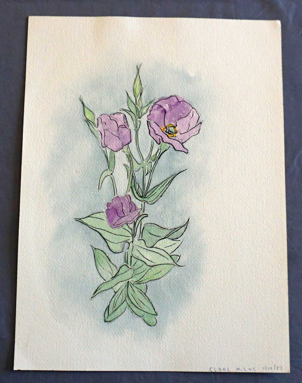 LAVENDER FLOWERS HAND PAINTED WATERCOLOR