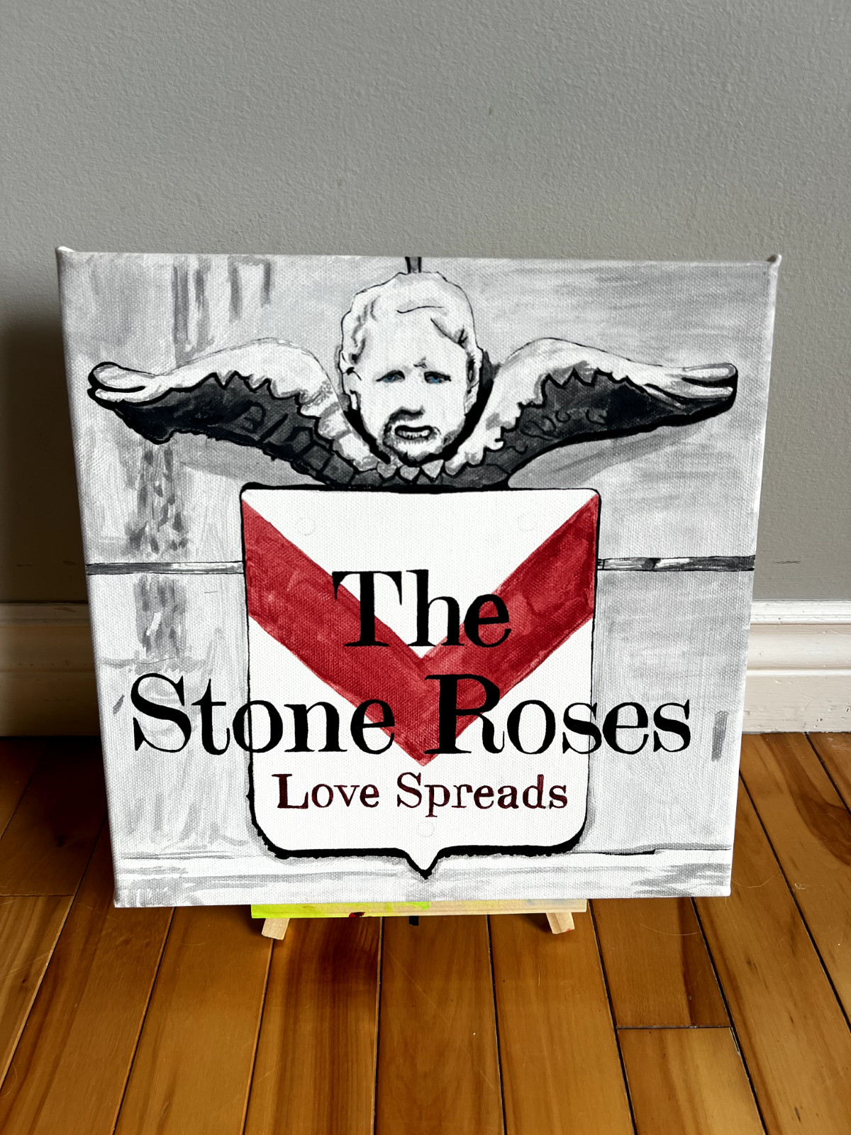 Fan Art – Original hand painted album cover, acrylic on canvas 12″x12″