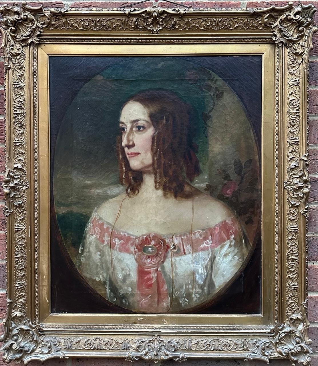 English School(19TH Cen-ry) ; Portrait Of A Janet Nisbett, Oil On Canvas ,Signed