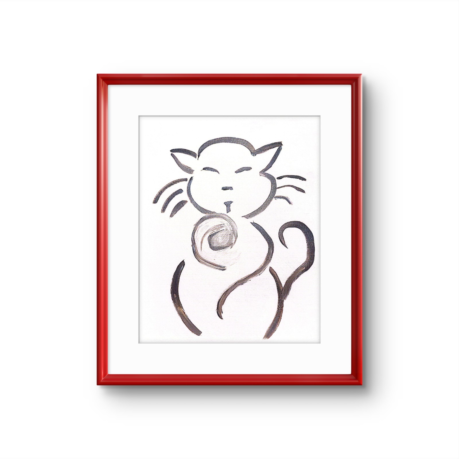 One Sassy Kitten Original Expressionism Acrylic Abstract Canvas 11×14 Canvas
