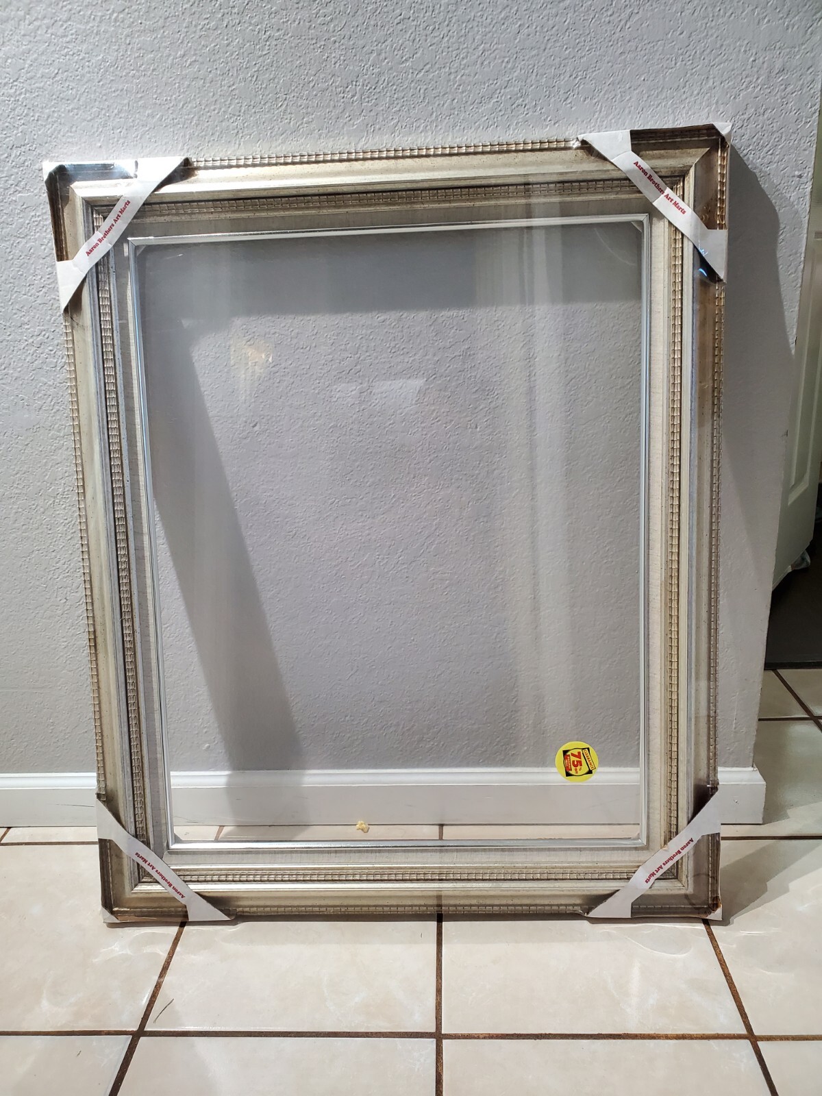 30″x24″ Silver Frame With Liner White New small Cheap F Aron Brothers Art Mart