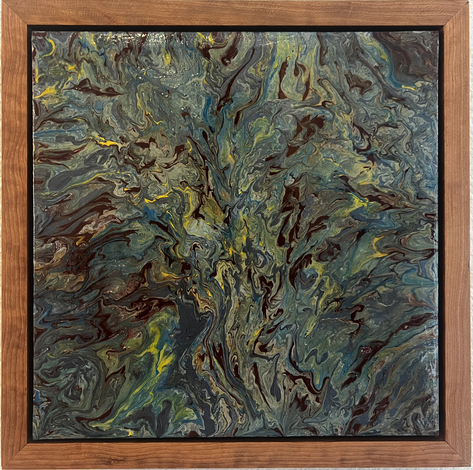 Original Acrylic Pour Painting | Abstract Fluid Art | Signed EK | 13.5″ X 13.5″