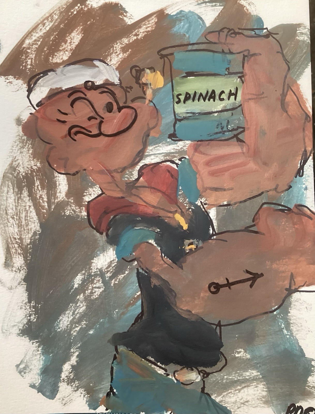 PDQ Artist Original Paintings Pop Art Cartoon Character Acrylic 9×12 Paper