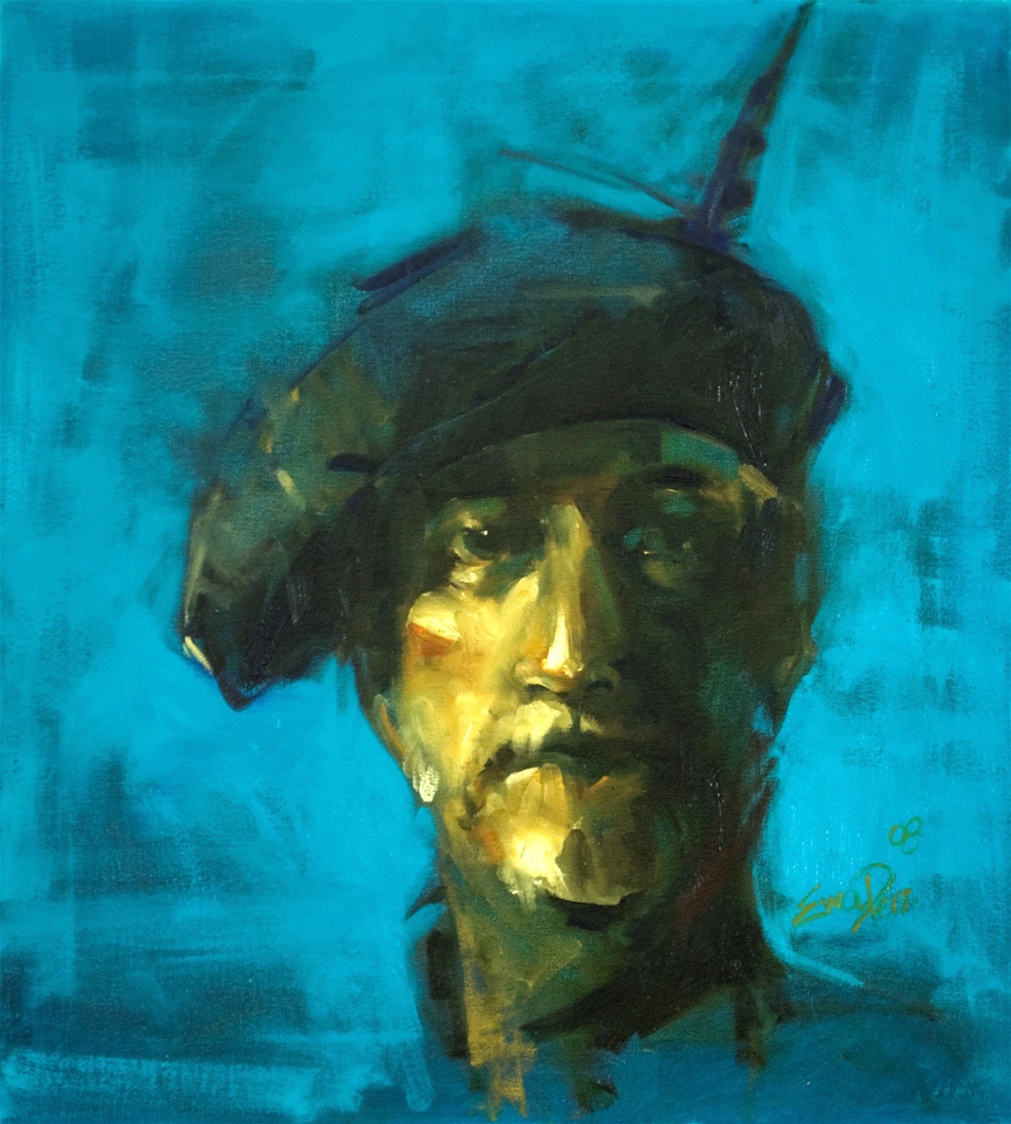 Original, signed oil on canvas, ‘Michael’ 18×16 in by Ewa Perz