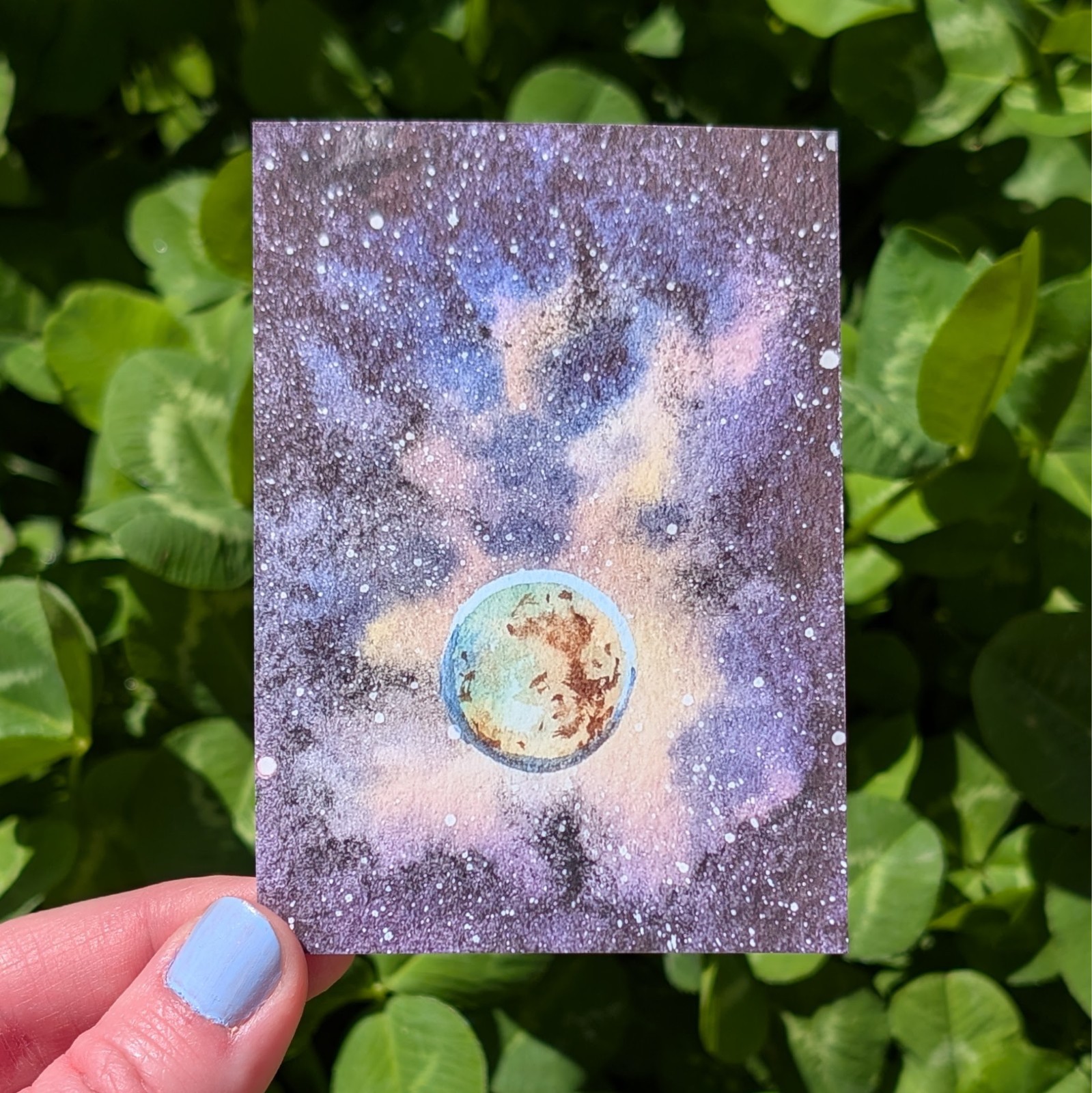 ACEO Print, Space Galaxy Planet Stars, 2.5″ x 3.5″