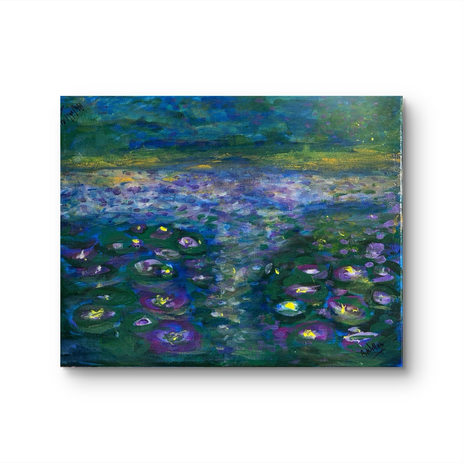 Landscape 11×14 Abstract Impression Original Fine Art Canvas, Monet