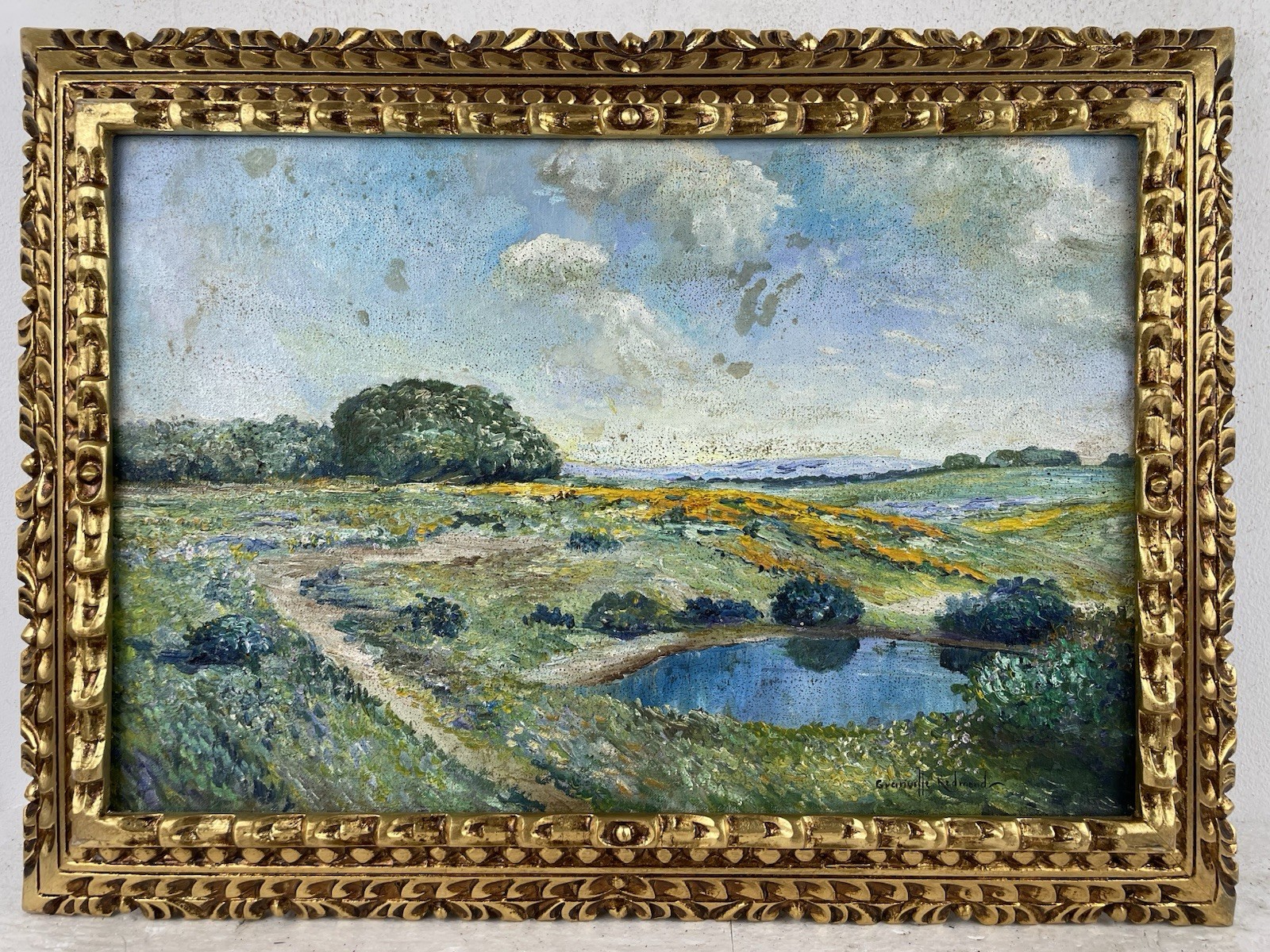 Granville Redmond Oil On Canvas (Handmade) signed and stamped Framed