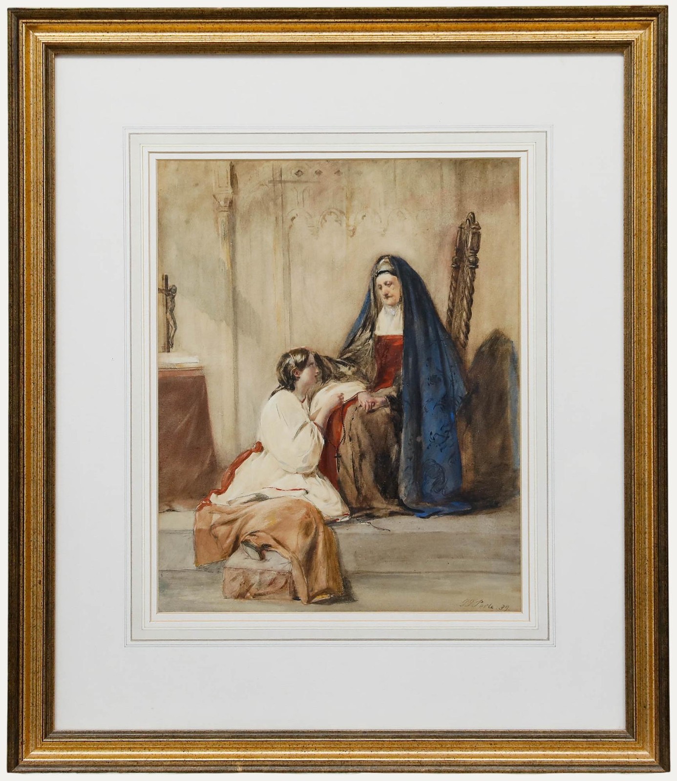 Paul Falconer Poole RA (1807-1879) – 1839 Watercolour, Holy Sister’s Guidance