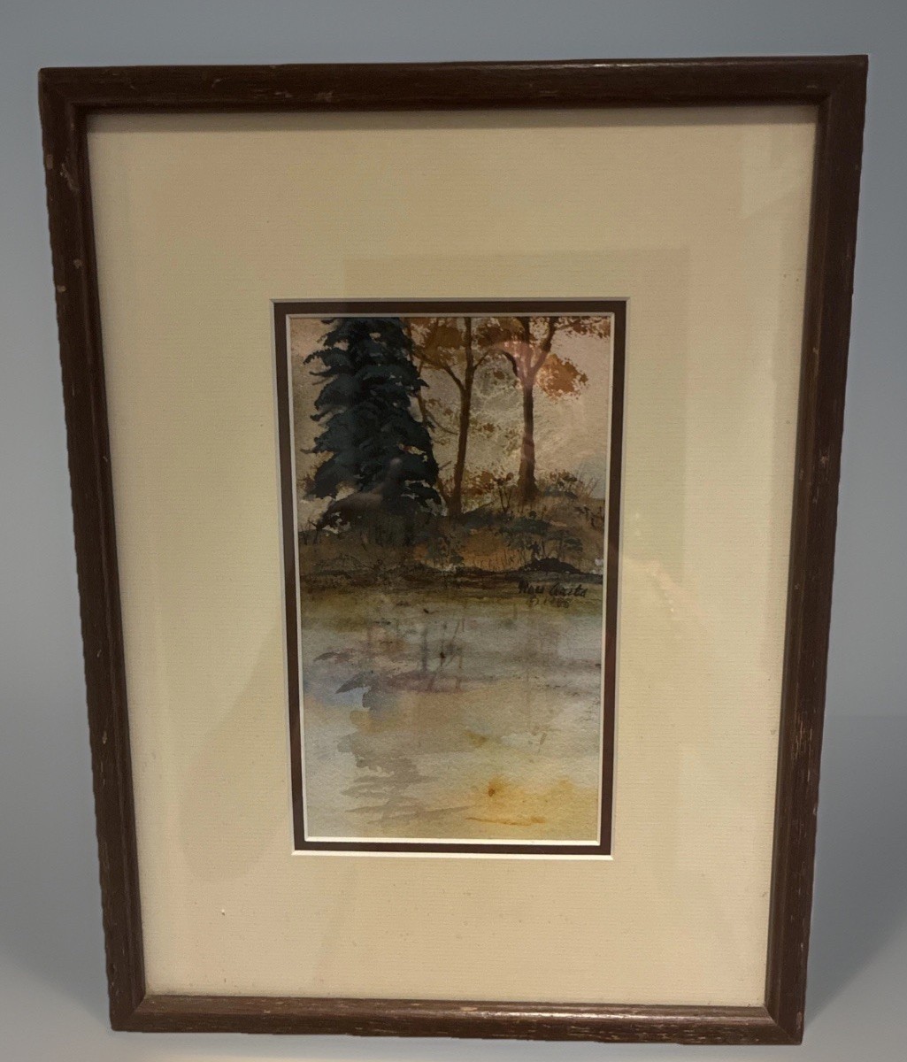 Magnificent Itsu Arita- Colorado 1985 Original Framed/Matted Watercolor Painting