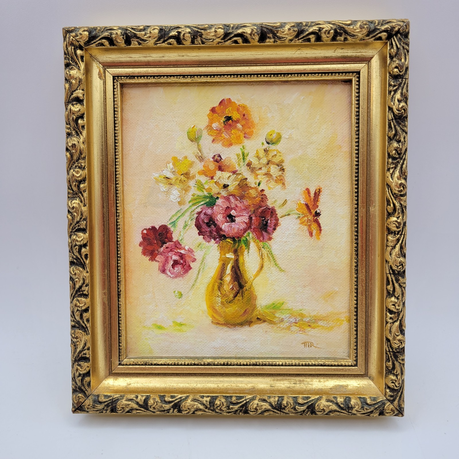 Still Life Floral Oil Painting 1968 MARION REDDITT Montgomery Alabama