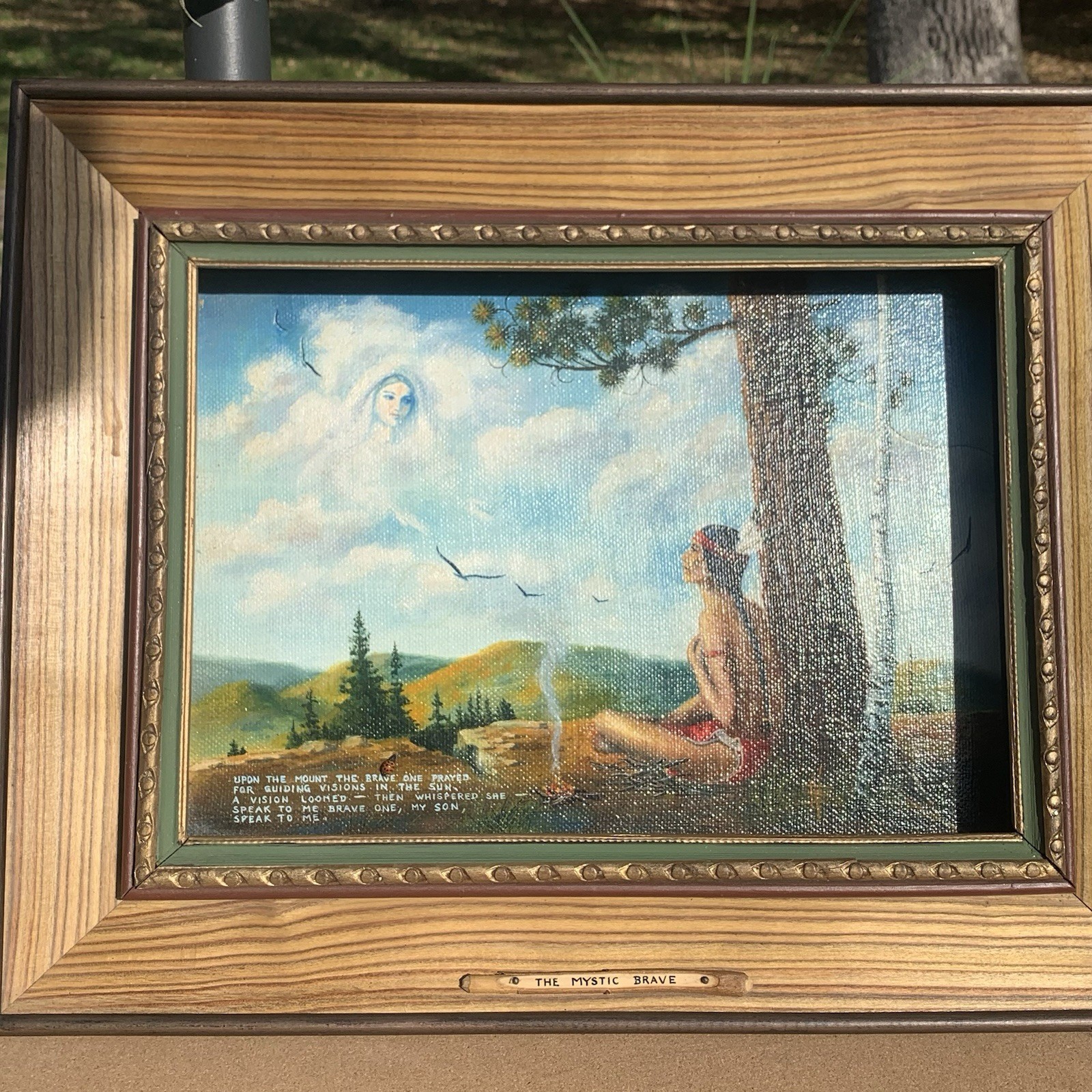 Native American Man Painting Indian Spirit The Mystic Brave Ornate Frame